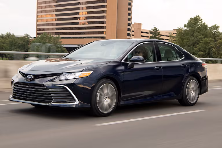 Discover the various types of cars, sedans, and non-truck vehicles Exterior view of the Toyota Camry XLE Blueprint